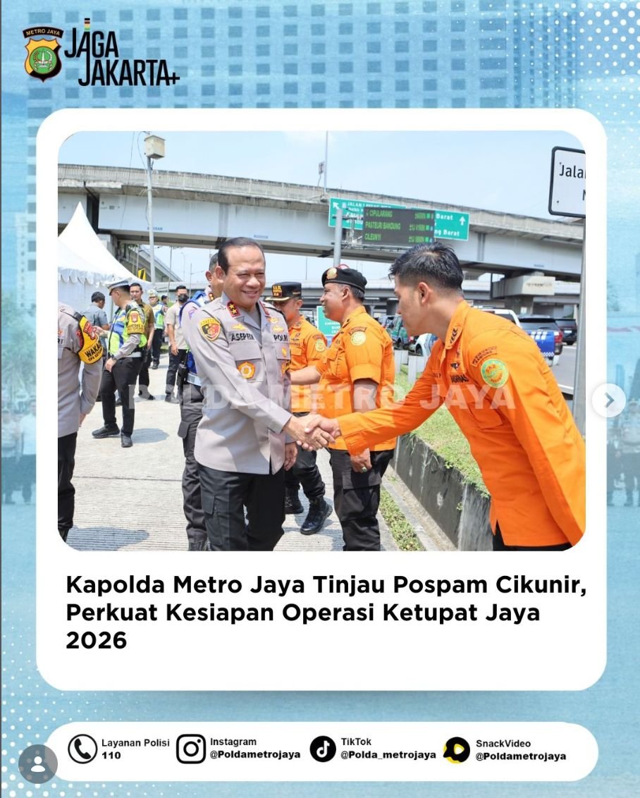 Kapolda Metro Jaya Tinjau Pospam Cikunir, Perkuat Kesiapan Operasi Ketupat Jaya 2026